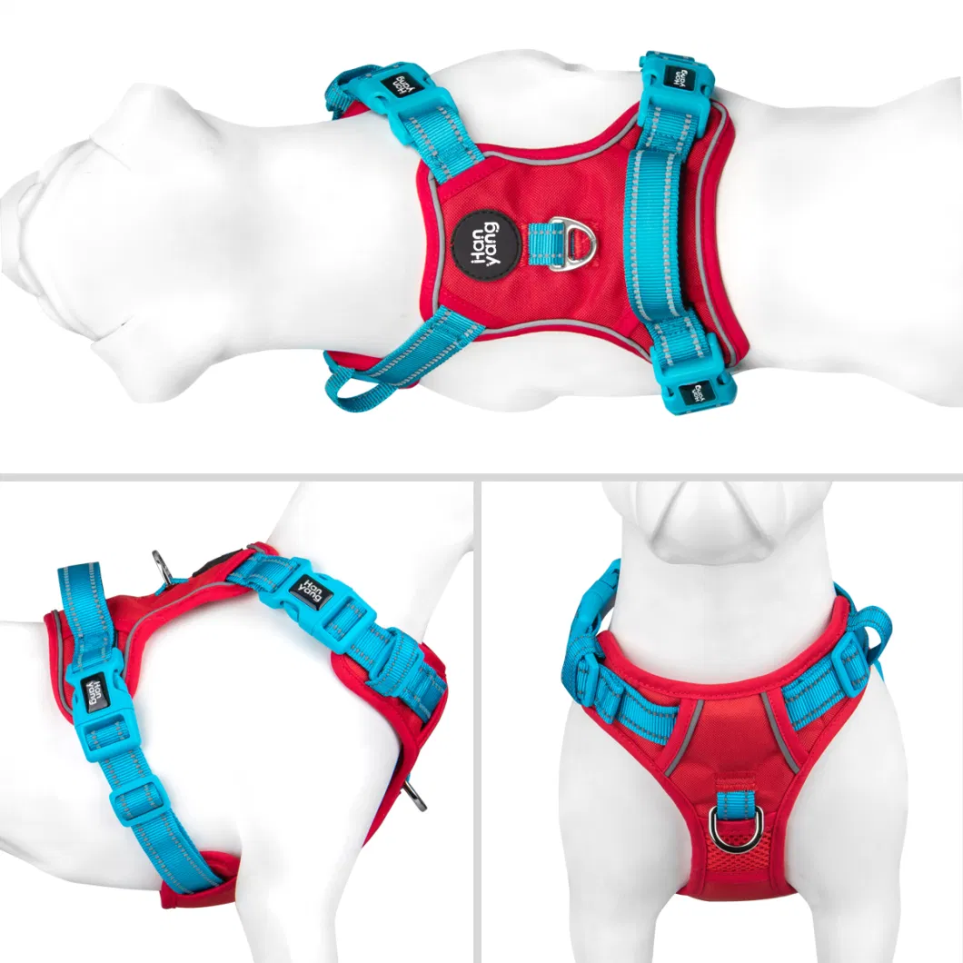 Hanyang 2023 Upgraded Luxury Dog Harness Vest Step in Neoprene Tactical Freedom Reflective Adjustable Custom No Pull Dog Harness