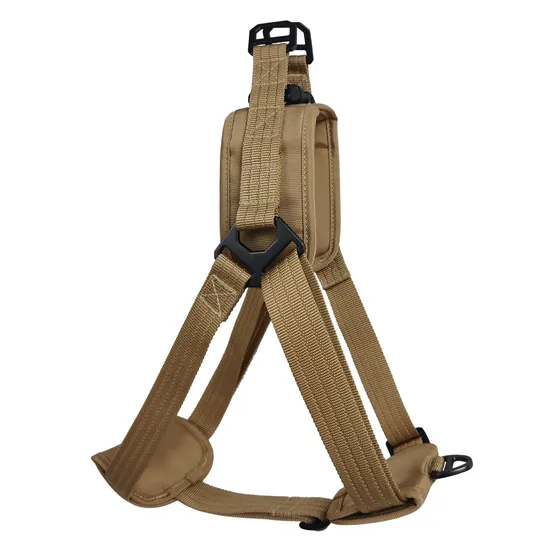 Outdoor Training Adjustable Brown No Pull Nylon Dog Safety Harness for Large Dog Labrador Husky Shiba Inu 