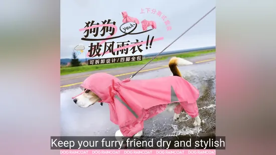 Hooded Waterproof Dog Raincoat with Reflective Cape Design 