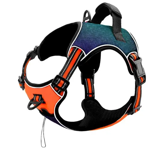 No Pull Dog Harness, Dogs Vest, Python Texture Reflective Adjustable Pet Harness with 2 D