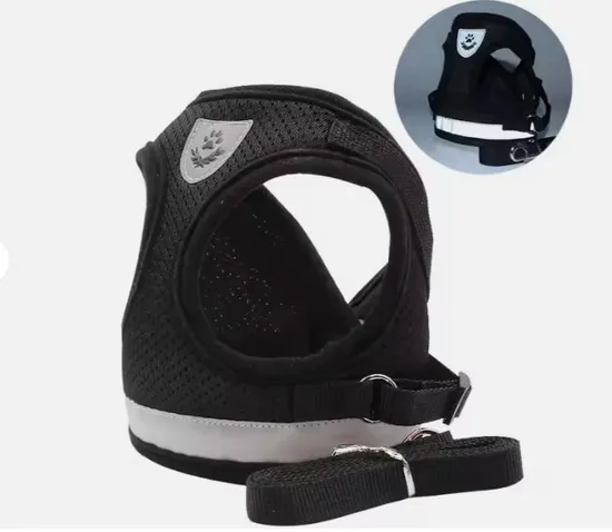 Custom Logo Reflective Dog Harness and Leash Set No Pull Soft Padded Pet Dog Cat Vest Harness 