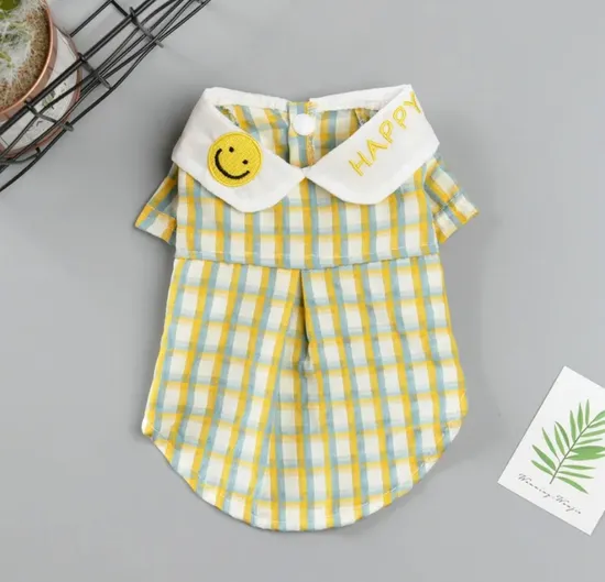 New Short Striped Bear Polo Shirt for Cat and Dog Autumn Winter Pet Clothes 