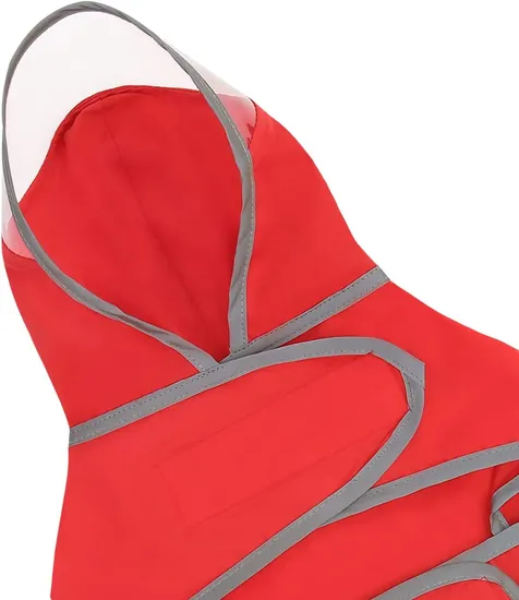 Dog Raincoat with Clear Hood Poncho Rain Jacket 