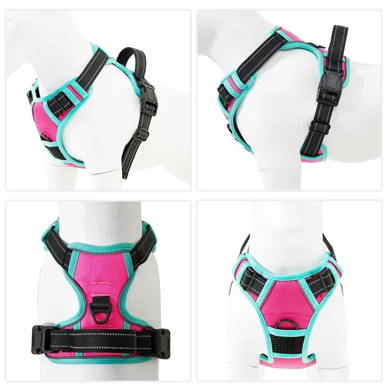 No Pull Adjustable No Choke Pet Harness Service Vest with Reflective Strips and Control Handle Dog Harness for Large Dogs 