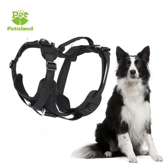 Petisland Tactical Dog Harness with Long Handle for Large Dogs Durable Adjustable No Pull Style Dog Vest 