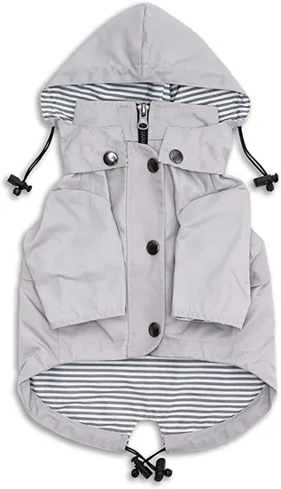 Adjustable Stylish Dog Raincoat with Reflective Buttons Multiple Buttoned Pockets for Premium Dogs 