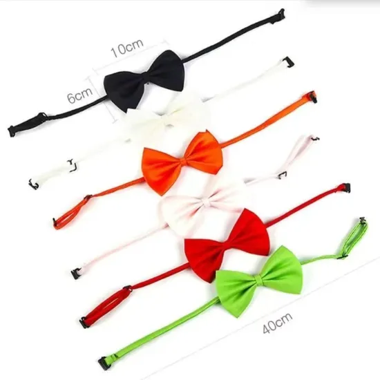 Factory Wholesale Solid Color Dog Collar with Bow Tie Pet Accessories 